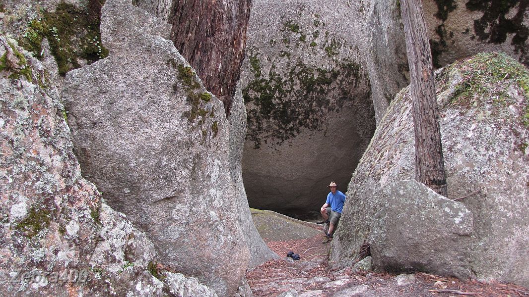 30-Laurie takes time out on the walking track to Bald Rock.JPG